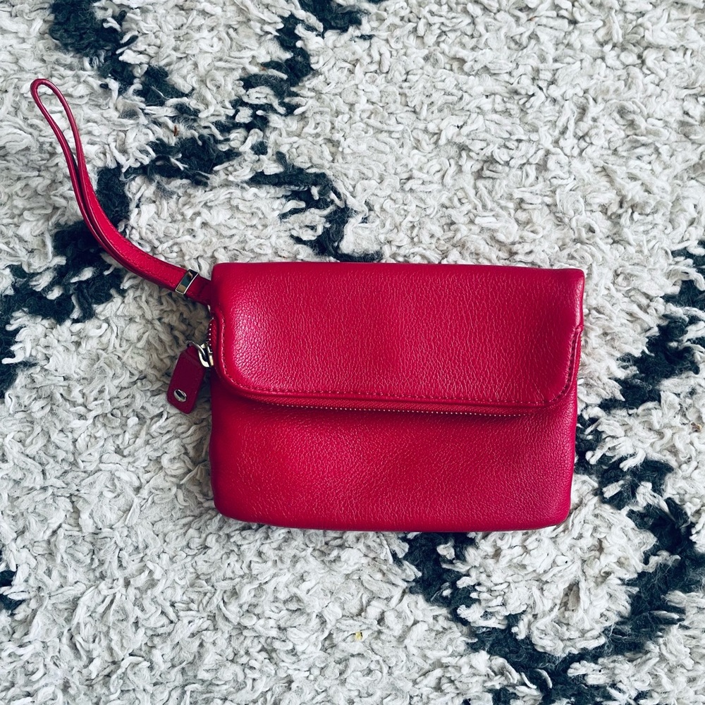 Red Leather Coin Purse